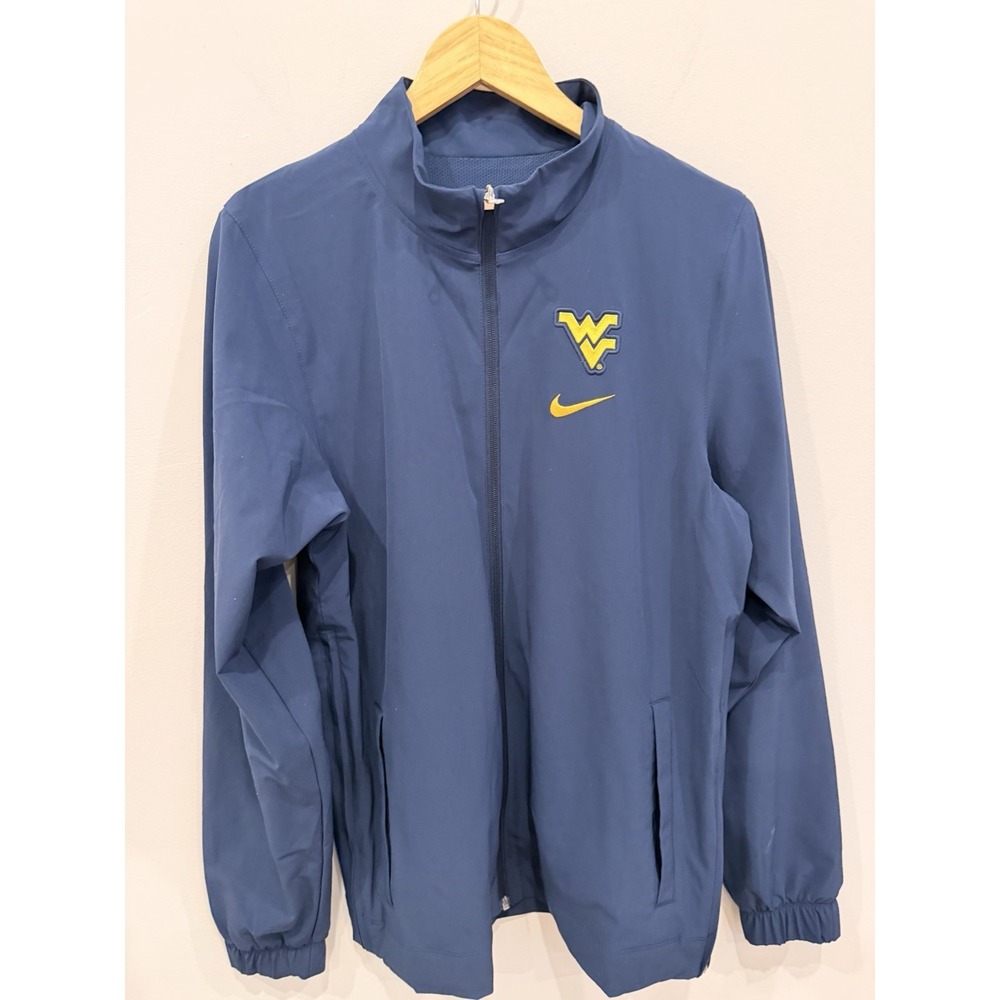 Nike West Virginia University WVU Mountaineers Full Zip Jacket Navy Blue Mens S - Picture 1 of 4